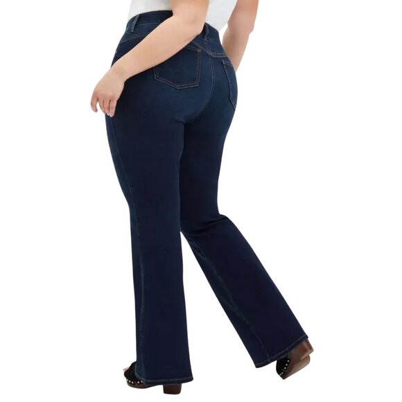 Torrid Bombshell Flare High-Rise Dark Wash Jeans - Size 10R - Picture 9 of 11